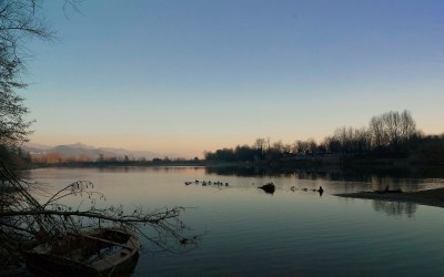 Il Tagliamento al crepuscolo